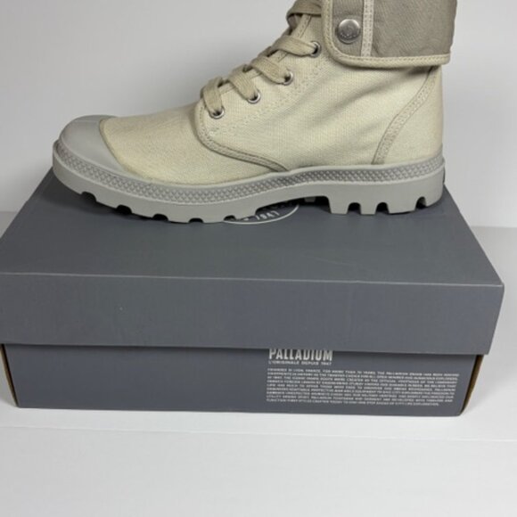 Palladium Baggy Boots Vapor Grey Canvas High Top Fold Down Men’s 7 Women’s 9 - Picture 2 of 16